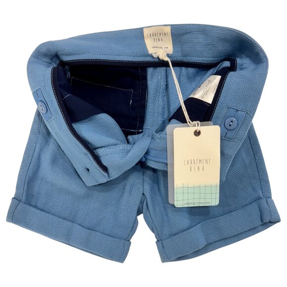 CARREMENT BEAU - SHORT - BLUE COTTON - NEW WITH TAG - Picture 3 of 4